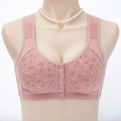 New Floral Front Closure Bra for Women (Plus Size)