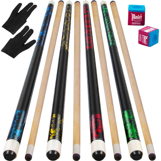 LOTKEY Pool Stick Pool Cue 58 21 oz Cue Sticks with Extra 2 Pool Chalks Canadian Maple Pool Sticks Durable for Professional Billiard Players