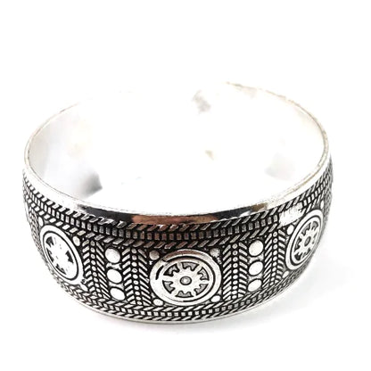 Vintage Miao Silver Carved Bracelet for Women