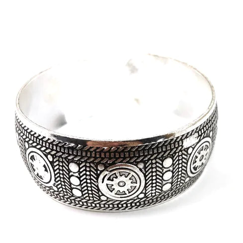 Vintage Miao Silver Carved Bracelet for Women