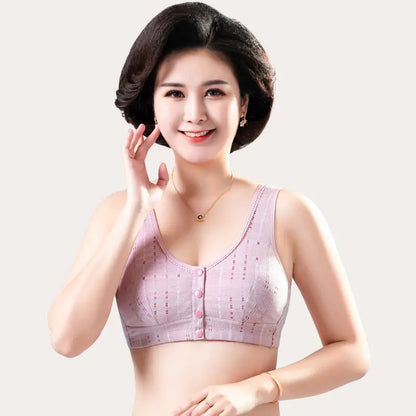 Plus Size Front Closure Wireless Bra for Women