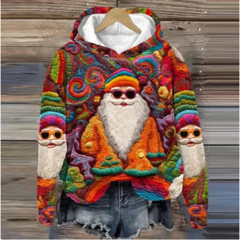 Christmas Holiday Casual Hooded Sweater Print