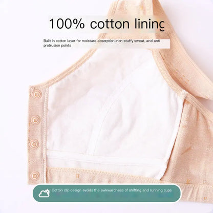 Plus Size Front Closure Wireless Bra for Women