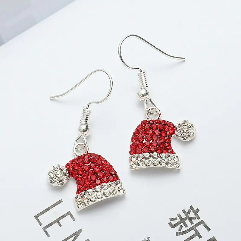 Christmas Jewelry Set: Earrings, Reindeer Studs, Tree