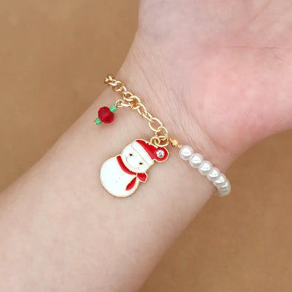 Elk Snowflake Christmas Bell Bracelet