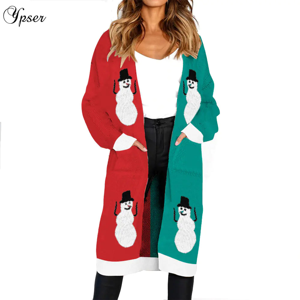 Leopard Print Long Cardigan for Women - Holiday Sweater