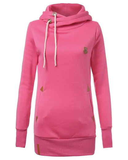 Autumn Winter Fleece Hooded Sweater Coat with Pockets