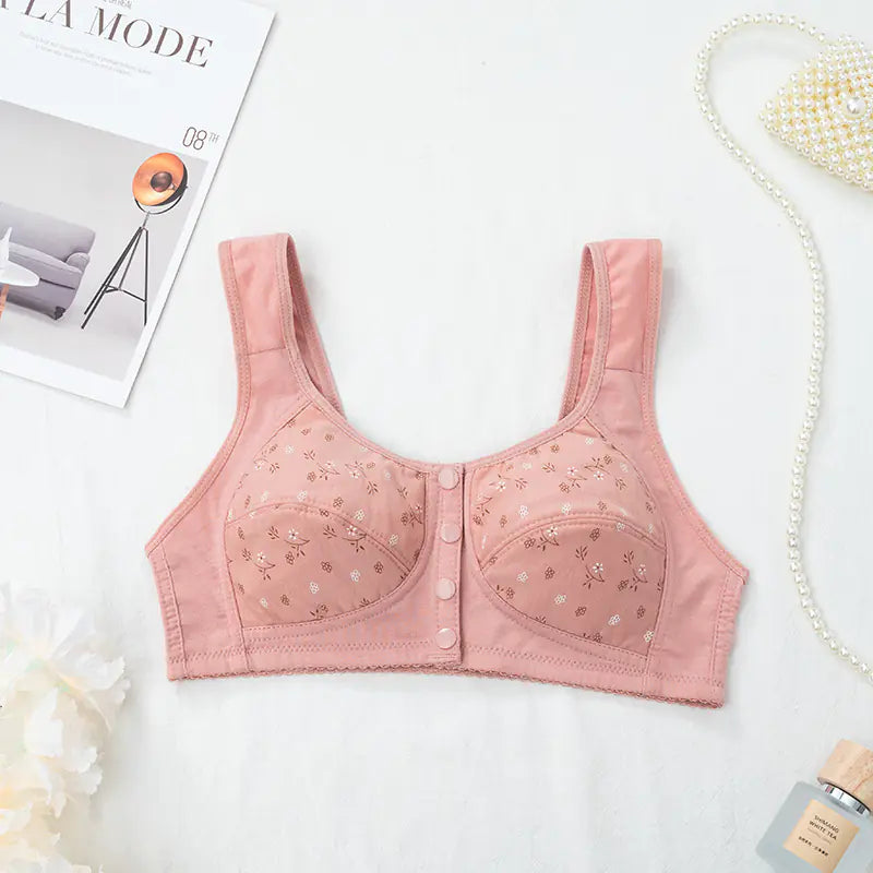 New Floral Front Closure Bra for Women (Plus Size)