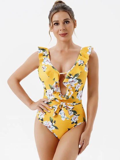 Women's Sexy Ruffled One-Piece Swimsuit