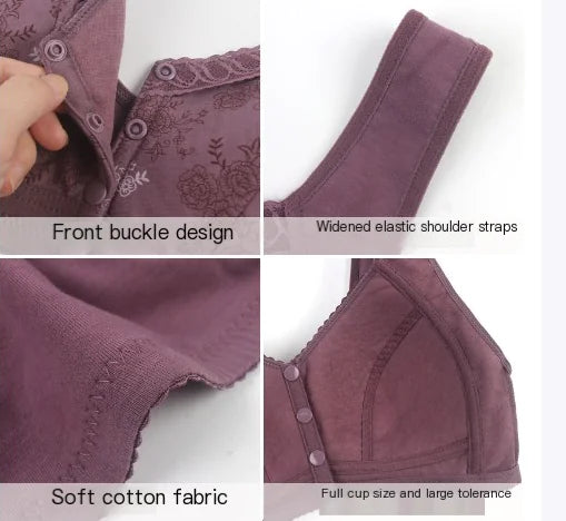 New Print Soft Cotton Front Closure Women's Bra