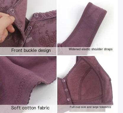 New Print Soft Cotton Front Closure Women's Bra