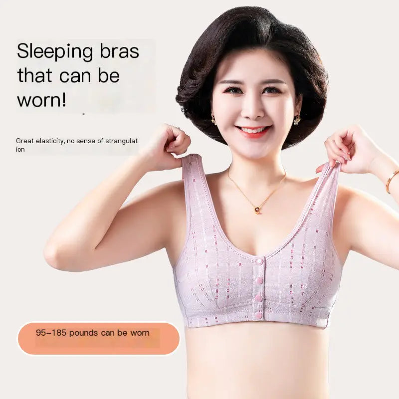 Plus Size Front Closure Wireless Bra for Women