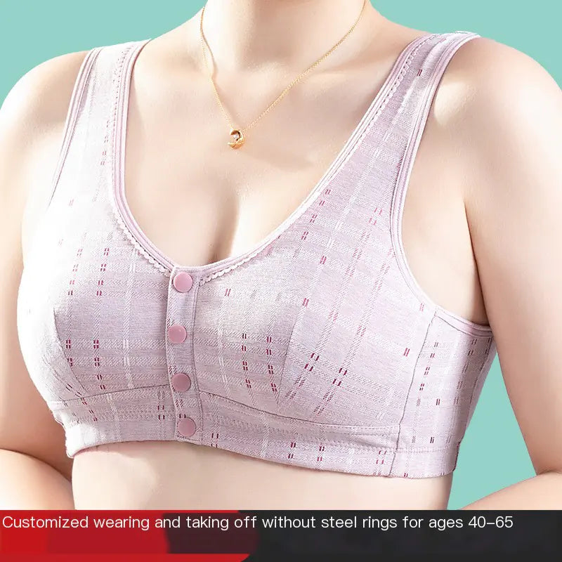 Plus Size Front Closure Wireless Bra for Women