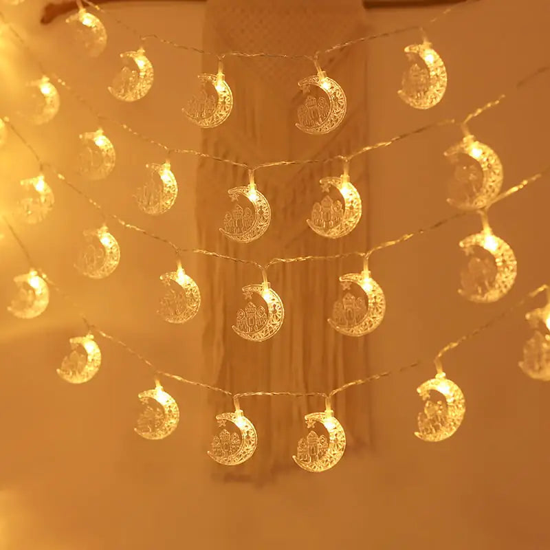 LED Moon Castle String Lights for Holiday Decor