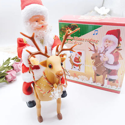Santa Claus Toy with Reindeer Children's Decor