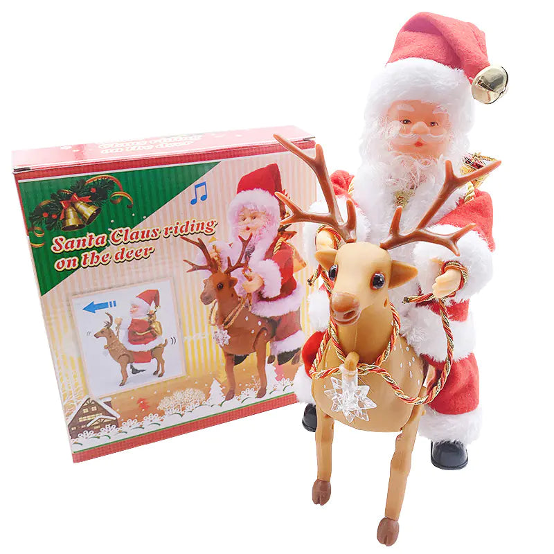 Santa Claus Toy with Reindeer Children's Decor