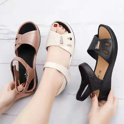 Simple Casual Mid-Heel Sandals for Women