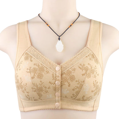 New Print Soft Cotton Front Closure Women's Bra