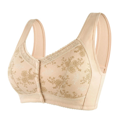 New Print Soft Cotton Front Closure Women's Bra