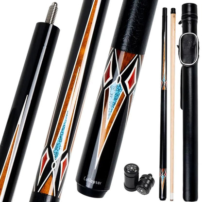 Collapsar CA Pool Stick with 1X1 Hard Case58" Maple Professional Billiard Cue Stick19-21 oz Pool Cue Set