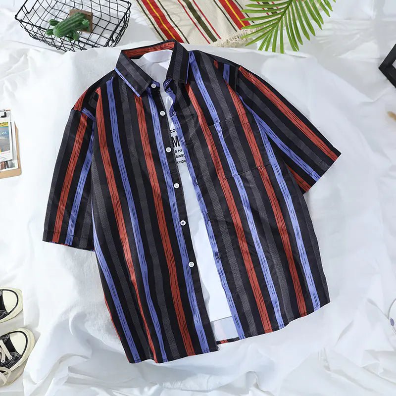 Men's Vintage Hawaiian Floral Beach Shirt (Loose Fit)