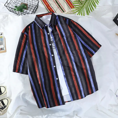 Men's Vintage Hawaiian Floral Beach Shirt (Loose Fit)