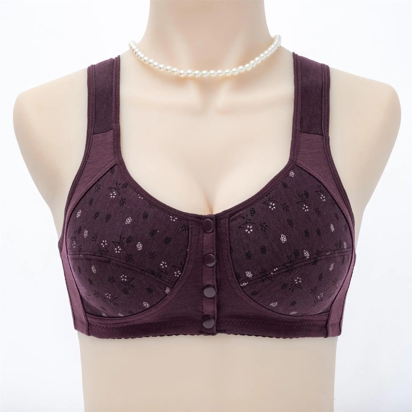 New Floral Front Closure Bra for Women (Plus Size)