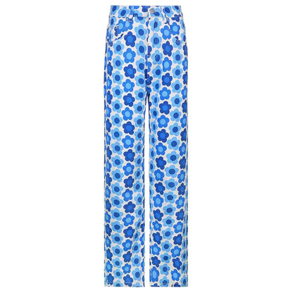 Floral Print High-Rise Straight-Leg Jeans