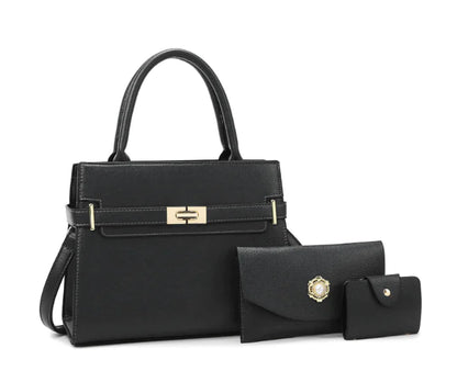 3-Piece Women's Handbag Set with Quality Leather