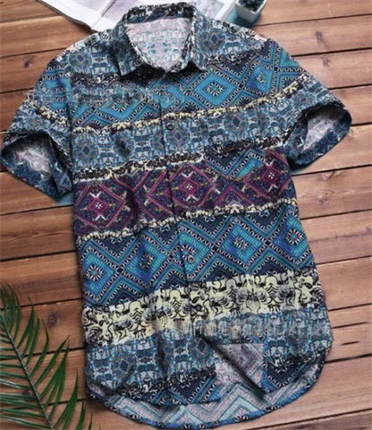 Men's Hawaiian Floral Shirt for Beach Vacation Wear