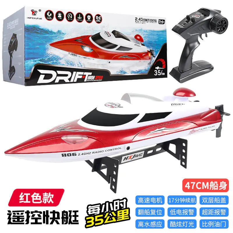 Remote Control Electric Speedboat with Lights (Large)
