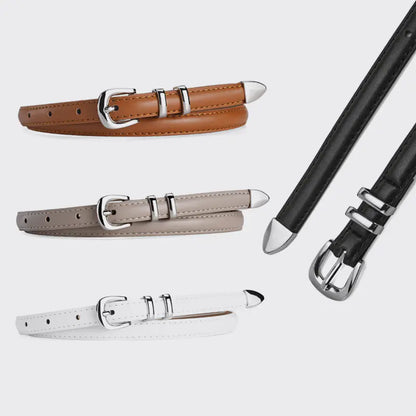 Stylish Silver Buckle 3-Piece Women's Belt Set