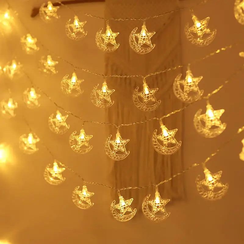 LED Moon Castle String Lights for Holiday Decor