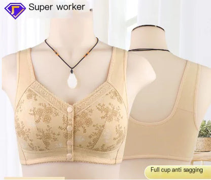 New Print Soft Cotton Front Closure Women's Bra