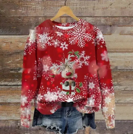 Funny Print Christmas Holiday Sweater for Women