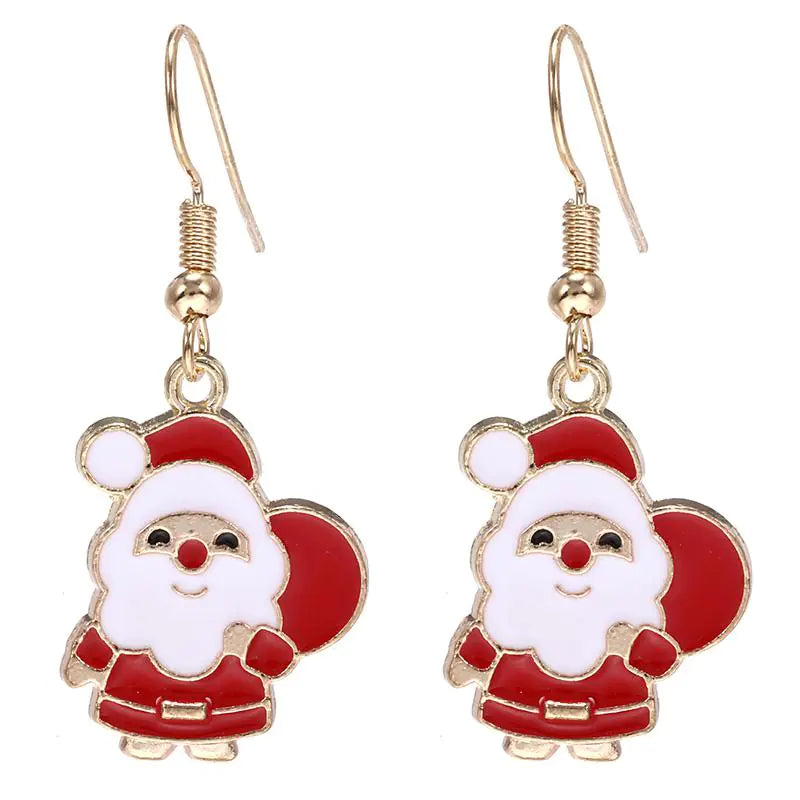 Christmas Series Earrings - Snowman Tree Design