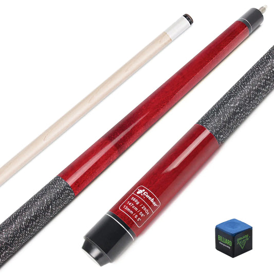 CUEBAR Pool Stick 58 Inch Billiard Pool Cue Stick for Adults 2-Piece House Bar Pool Table Stick Set for Men Women - Red20 Oz