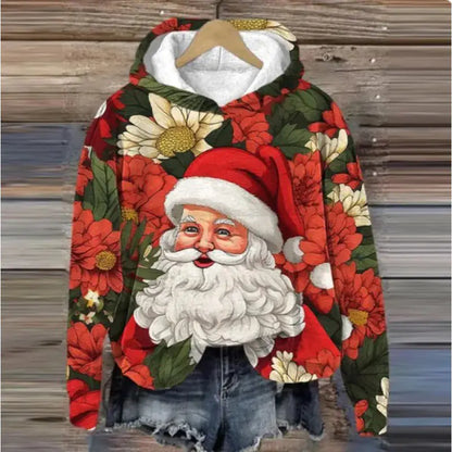 Christmas Holiday Casual Hooded Sweater Print