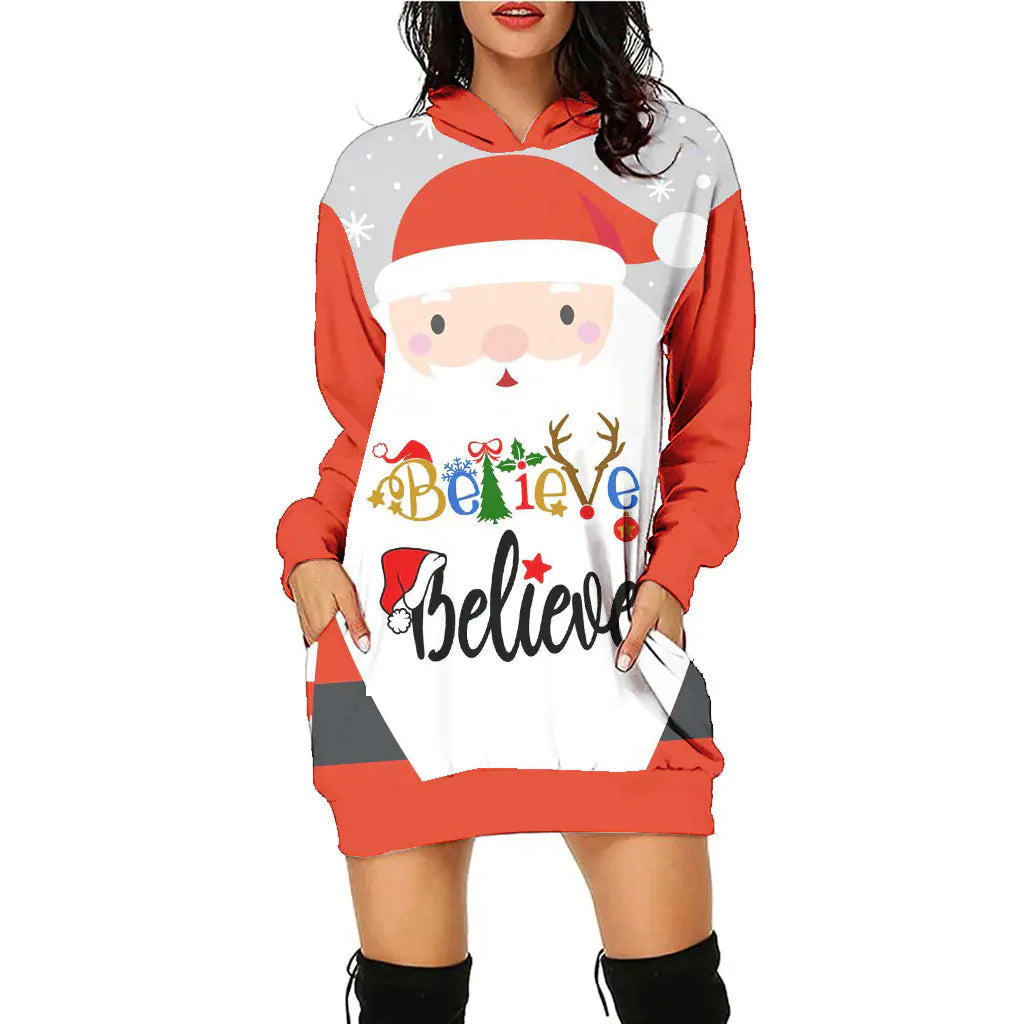 Women's Casual Christmas Holiday Sweater Dress