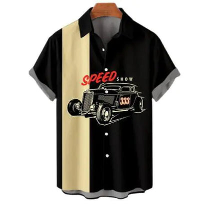 Men's Loose Fit 3D Hawaiian Print Short Sleeve Shirt