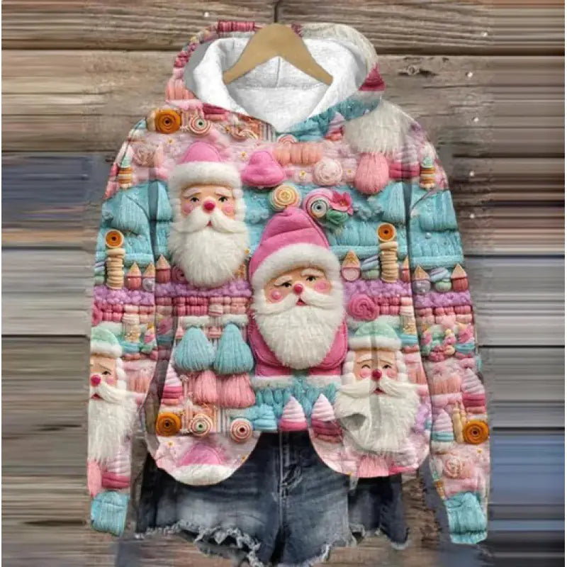 Christmas Holiday Casual Hooded Sweater Print