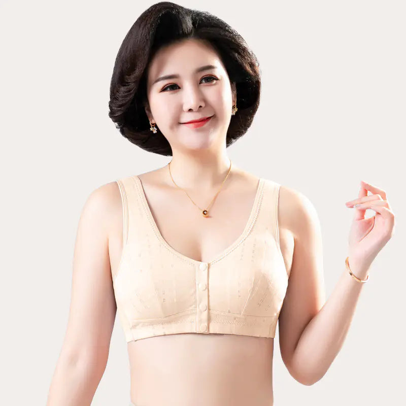 Plus Size Front Closure Wireless Bra for Women