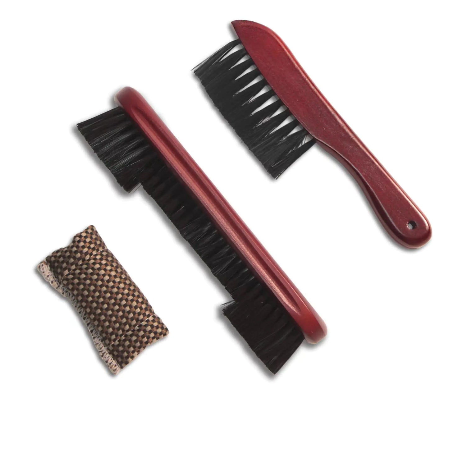 CUEMART Billiard Table and Rail Brushes Set with Cue Cleaning Cloth Pool Table/Pool Cues Cleaning Tools Billiards Table Felt Pool Stick Shaft Cleaner Wipe Dry Cloth Hardwood Brushes Set of 3