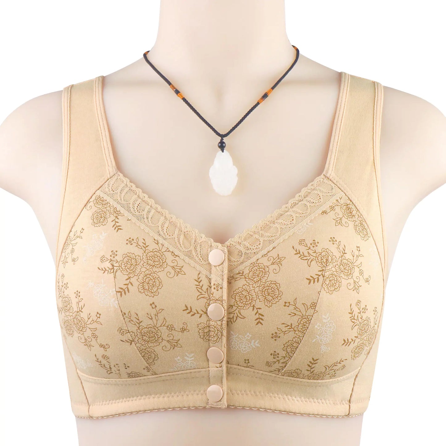 New Print Soft Cotton Front Closure Women's Bra