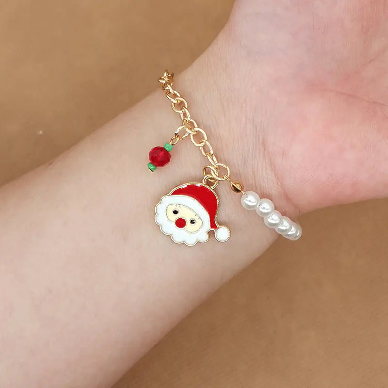 Elk Snowflake Christmas Bell Bracelet