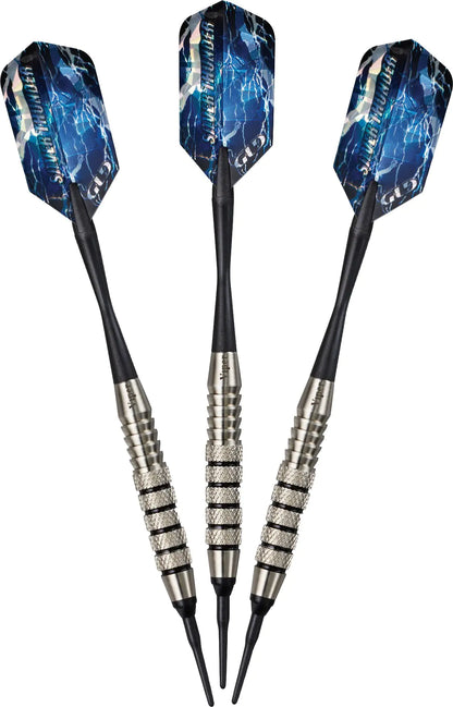 Viper by GLD Products unisex adult Viper Silver Thunder Soft Tip Darts 5 Knurled Bands 18 Grams Black Grams US