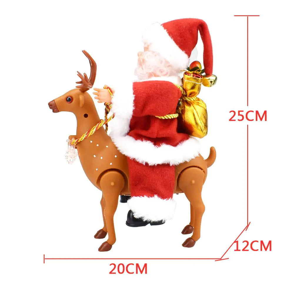 Santa Claus Toy with Reindeer Children's Decor