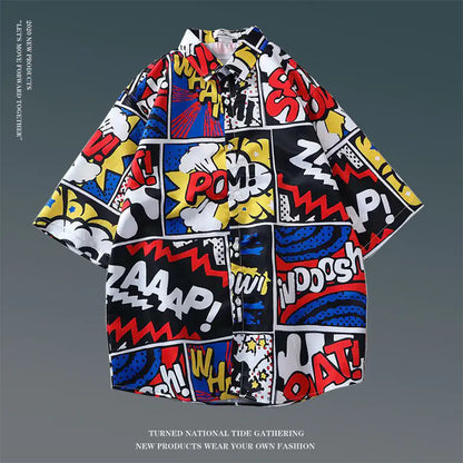 Men's Vintage Hawaiian Floral Beach Shirt (Loose Fit)