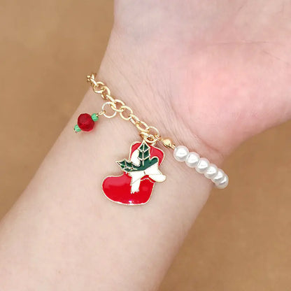 Elk Snowflake Christmas Bell Bracelet