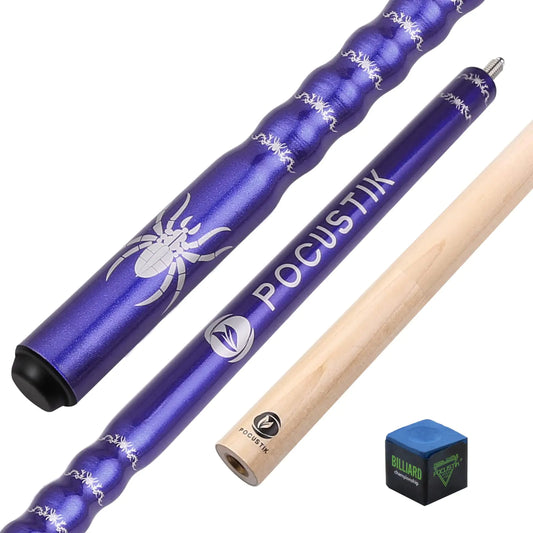 POCUSTIK Pool Cue 58" 2-Piece Pool Stick for Adults，Ergonomic Canadian Maple Billiard Table Cues with 13mm Tip House Bar Billiard Sticks for Men Women - Purple19 Oz